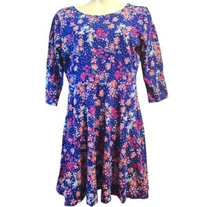 Old Navy Floral Dress Blue and Pink Good Condition